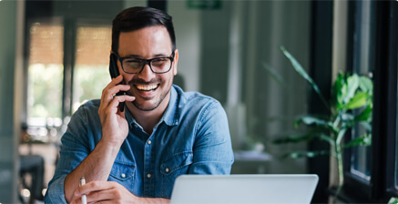 Man looking at a computer