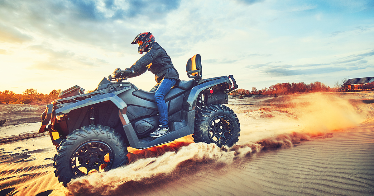 ATV riding in sand dunes